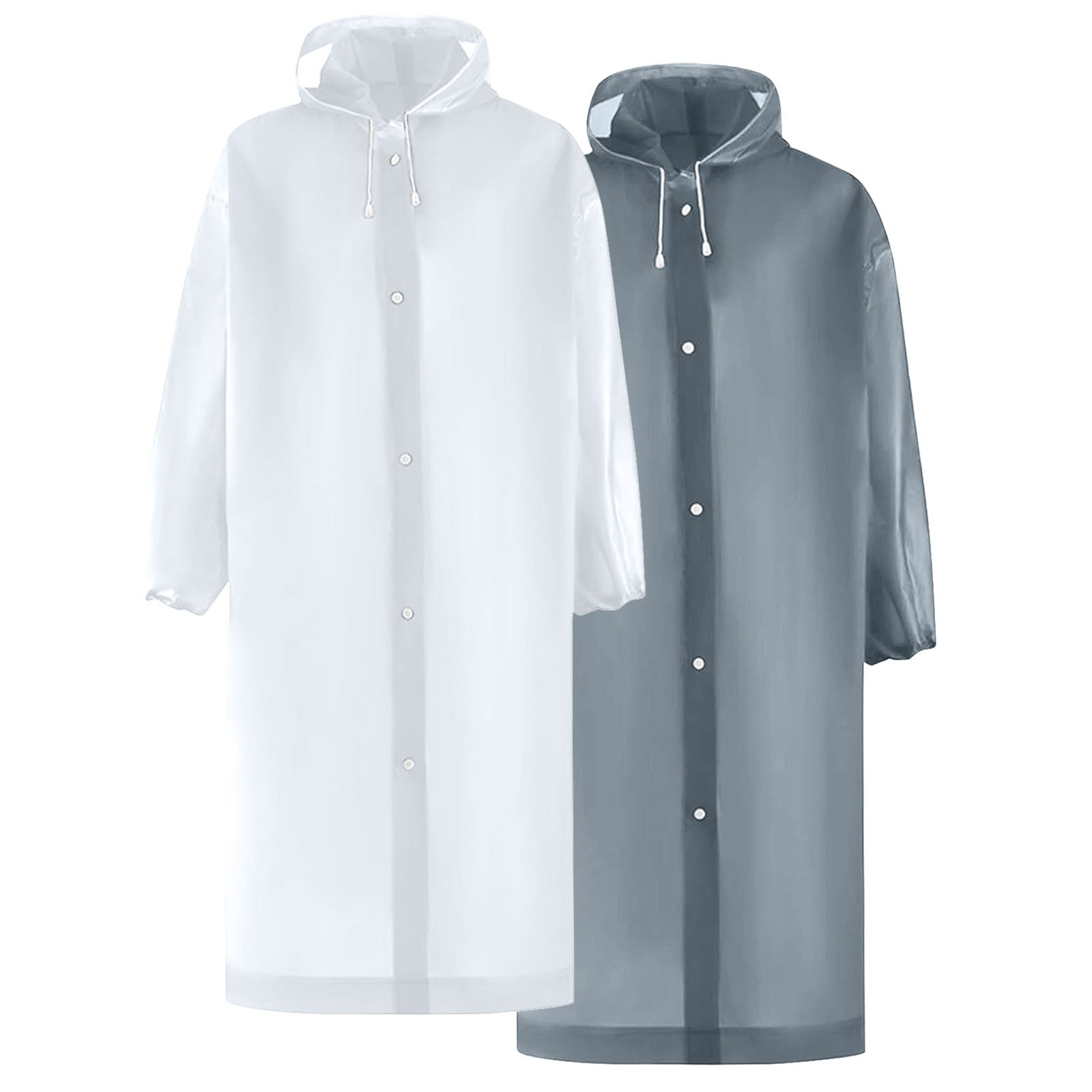 2 Pack Raincoat Portable Ponchos, Aofany Waterproof EVA Reusable Rain Jacket for Men and Women, Durable Rain Coats Long Sleeve Rain Poncho for Outdoor Activities